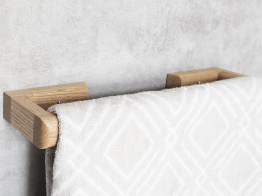 Oak towel bar