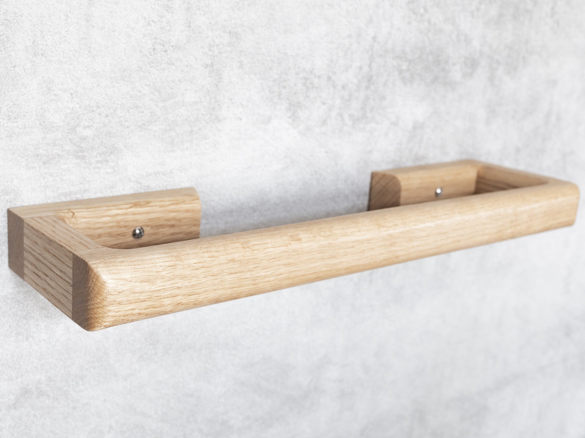 Oak towel rail wall mounted