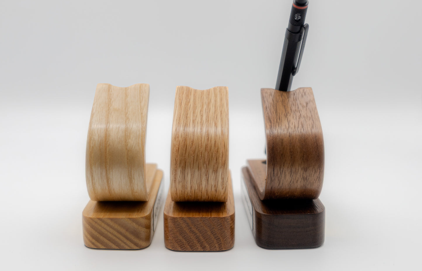 Luxury wooden desk organizer in natural wood tones