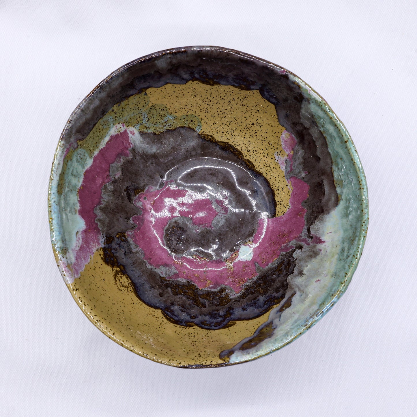 Large Mauve Coast Bloom Handmade Ceramic Stoneware Dinner Bowl