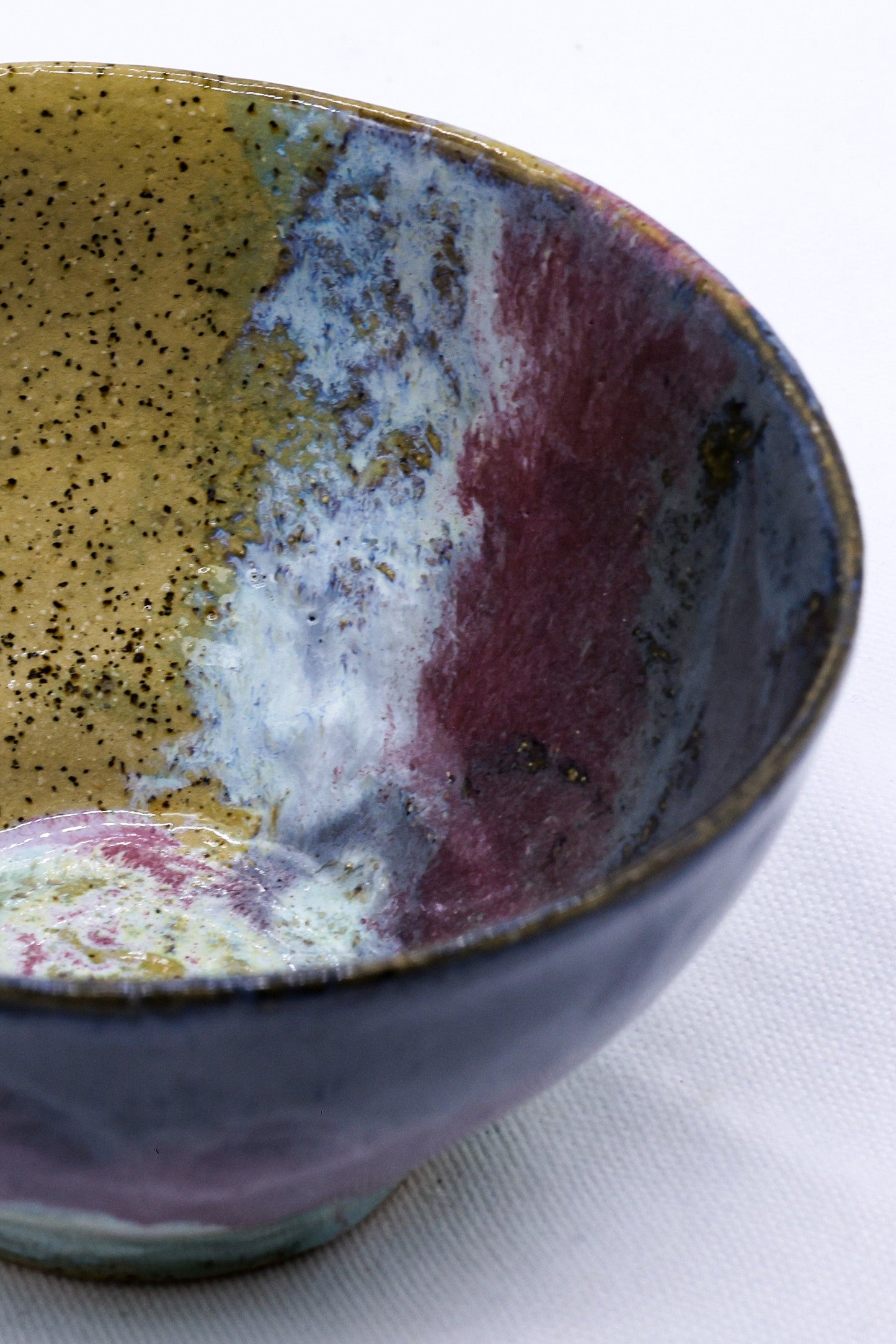 Small Ochre Tide Speckle Handmade Ceramic Stoneware Dinner Bowl